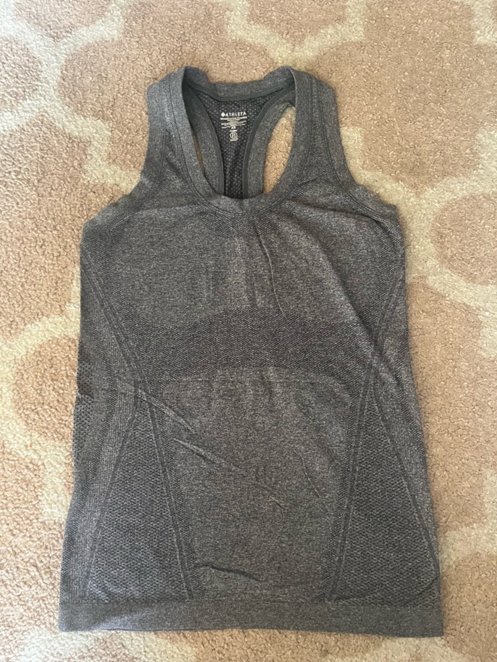 Athleta Charcoal Heather Momentum Seamless Racerback Tank